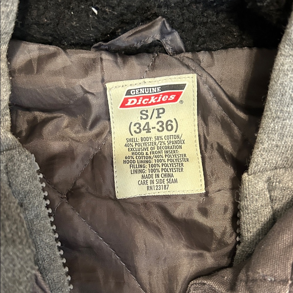 Men's Gray Dickies Hooded Coat Size S/P (34-36) - Picture 2 of 8